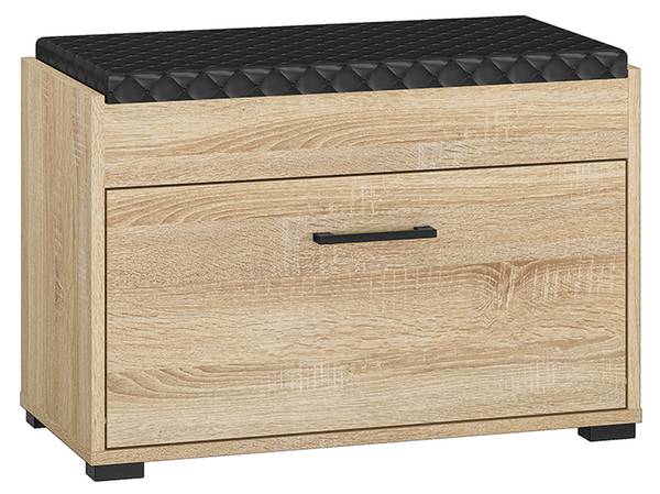 Schuhbank CARO Schwarz - Braun - Holzwerkstoff - 70 x 48 x 34 cm