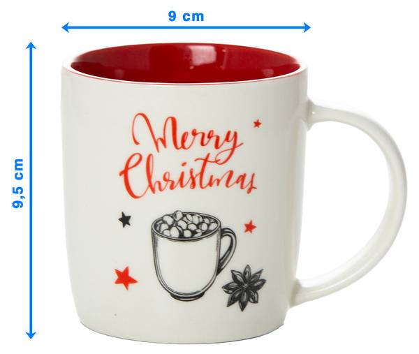 Becher Weihnachtsbecher Weiß - Keramik - 9 x 10 x 9 cm