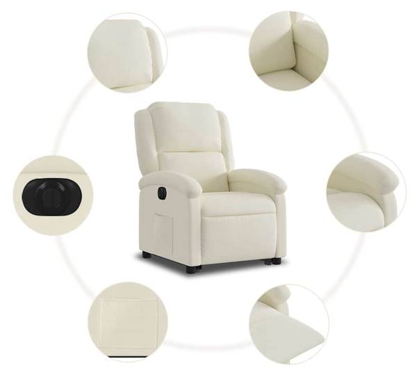 Relaxsessel mit Aufstehhilfe 3032381-3 Creme - Weiß