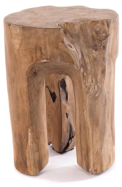 Hocker LOG Braun - Massivholz - 29 x 41 x 29 cm