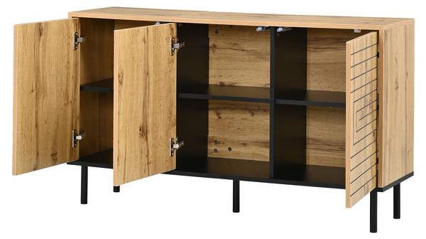 Sideboard Aphrodite Ⅴ Schwarz - Braun - Holzwerkstoff - 120 x 68 x 35 cm