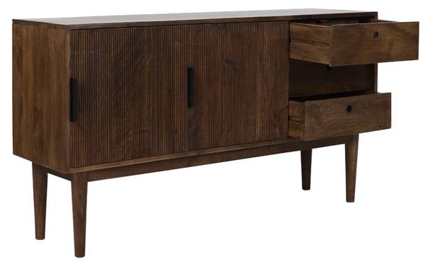 Schrank BITIKA Braun - Massivholz - 40 x 80 x 150 cm