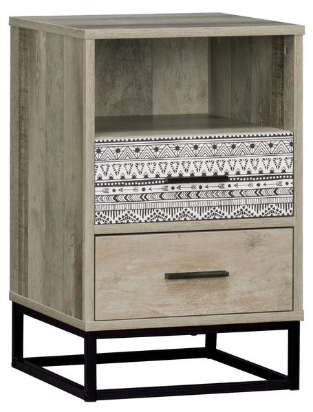 MAILBOX Nachtkommode Braun - Grau - Holzwerkstoff - 40 x 62 x 38 cm