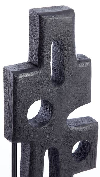 Ornament SALIO Schwarz - Holz teilmassiv - 10 x 45 x 19 cm