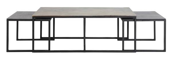 Couchtisch KUMALU 3-er Set Braun - Metall - 60 x 45 x 120 cm