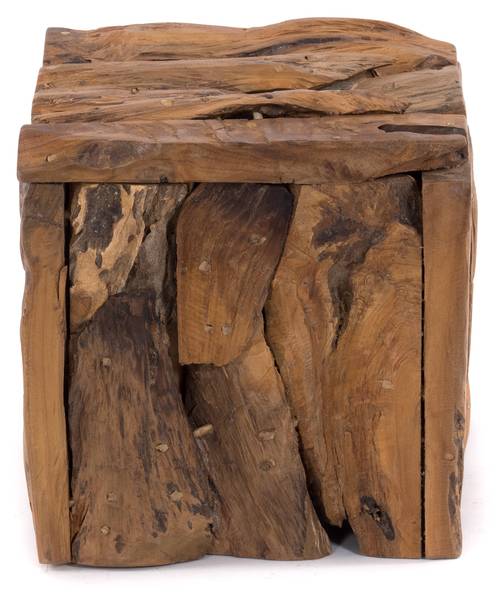Hocker SITZBOX TEAK 30 Braun - Massivholz - 30 x 30 x 30 cm
