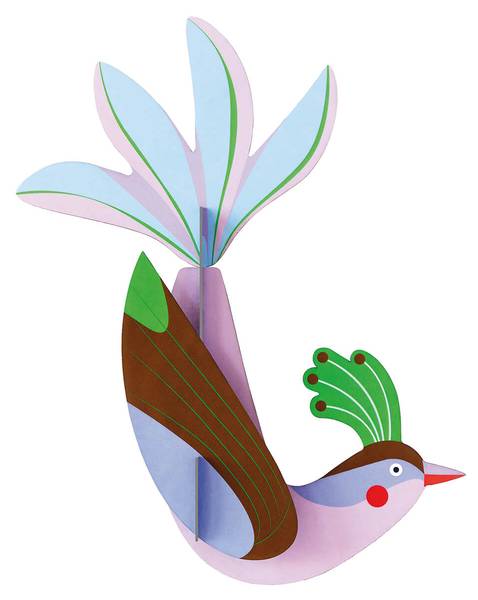 Wandobjekt Eleganz mit Kamm Naturfaser - Papier - 21 x 5 x 27 cm