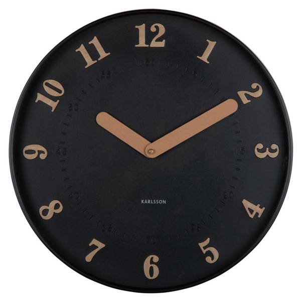 Wanduhr Amena Schwarz - Kunstharz - 40 x 40 x 40 cm