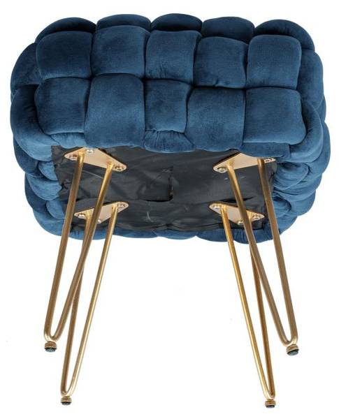 Hocker ESMEA Blau - Textil - 38 x 43 x 38 cm