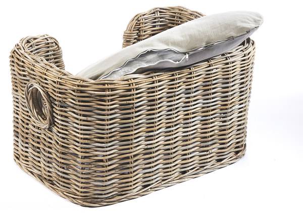 Hundekorb FURRY Grau - Rattan - 50 x 40 x 70 cm