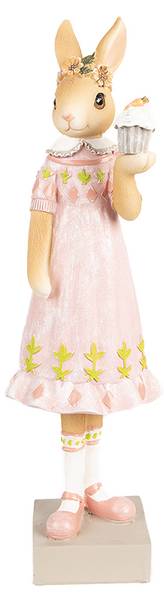 Figur Kaninchen DekoEaster-Conner Braun - Kunststoff - 8 x 28 x 9 cm