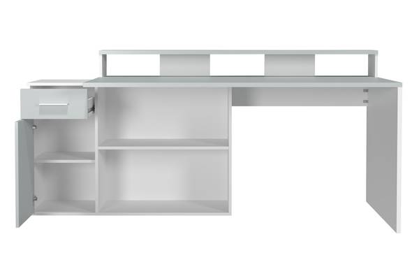 Bureau Gamer wit - deels massief hout - 160 x 91 x 115 cm