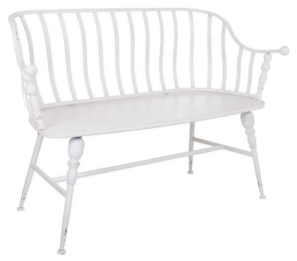 Bank Elba Weiß - Metall - 128 x 86 x 53 cm