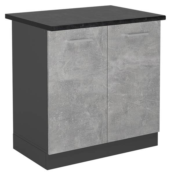 Meuble bas sous-évier R-Line 53426 Gris - Chrome - 80 x 82 x 60 cm