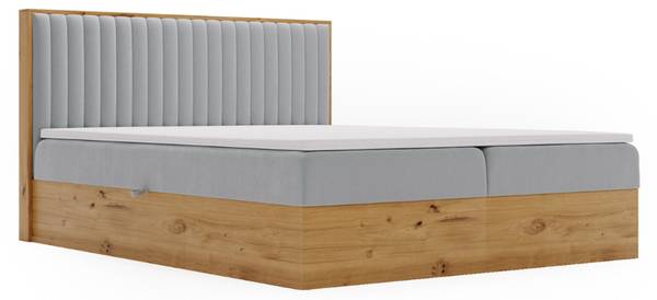 Boxspringbett FOREST Hellgrau - Liegefläche Breite: 180 cm