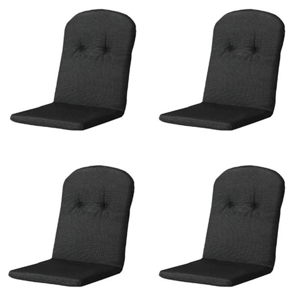 Wannensitzkissen Rib 4er-Set Schwarz - Textil - 96 x 5 x 45 cm