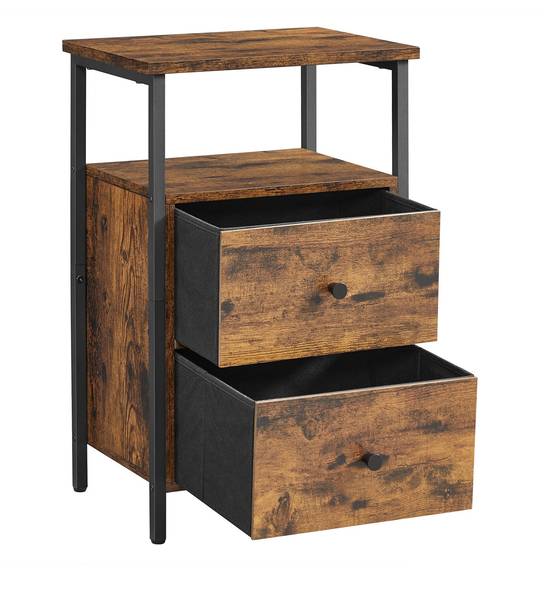 Nachttisch Beistelltisch Barcelona Braun - Holzwerkstoff - 28 x 60 x 38 cm