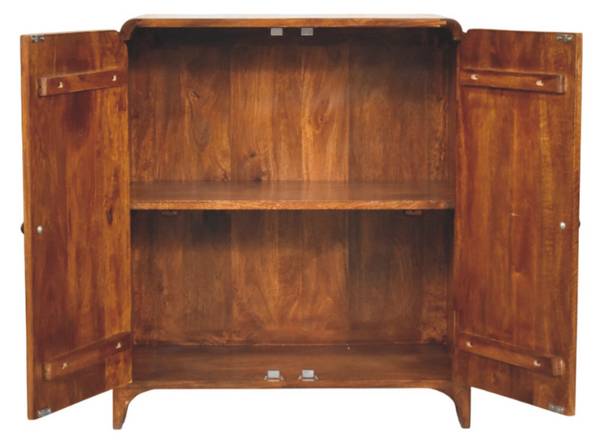 Kast Newton bruin - mango - messing - 70 x 80 x 35 cm