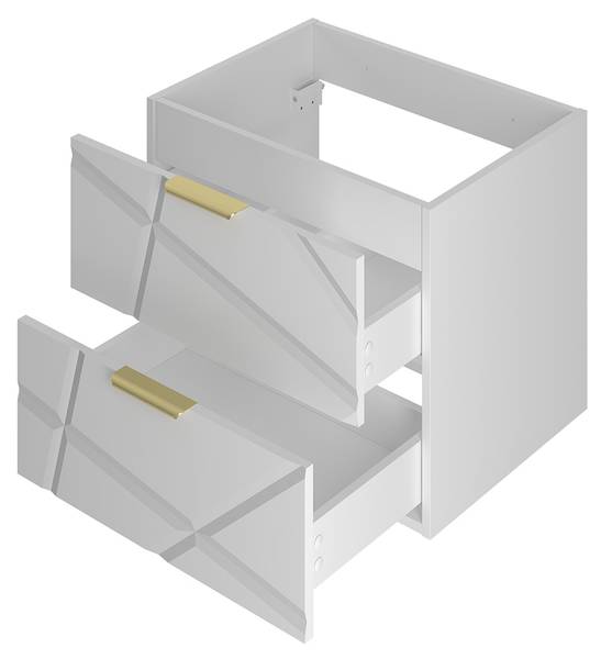 Badmöbel Aurora 2er-Set Weiß - Melamin - 61 x 53 x 47 cm