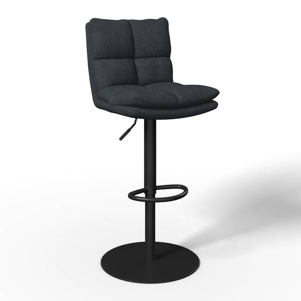 Barhocker CAJA Schwarz - Metall - Textil - 47 x 100 x 49 cm