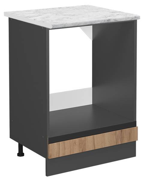 Ovenombouwkast R-Line 45469 bruin - grijs - plaatmateriaal op houtbasis - 60 x 82 x 46 cm