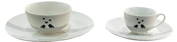 Tasse mit Untertasse Oscar&Cups Weiß - Porzellan - 14 x 9 x 14 cm