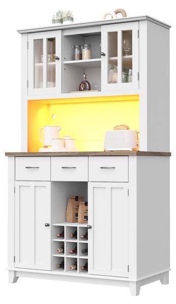 Buffetschrank GLOWGlass Ⅵ Weiß - Stahl - Klarglas - 106 x 180 x 40 cm