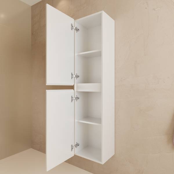 Badezimmerset Verona 3-Teilig Hochglanz Weiß - Breite: 60 cm