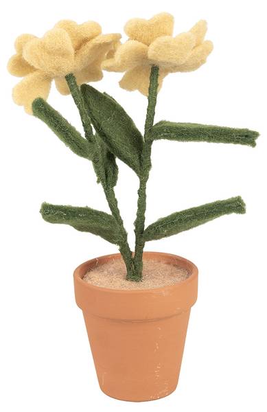 Dekoration Blume Deco&Bryson Gelb - Textil - 8 x 26 x 8 cm