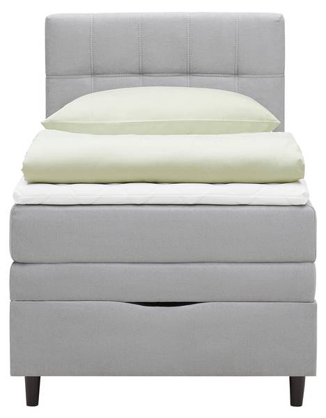 Boxspringbett MIAMI Grau - Holzwerkstoff - Textil - 100 x 1 x 90 cm