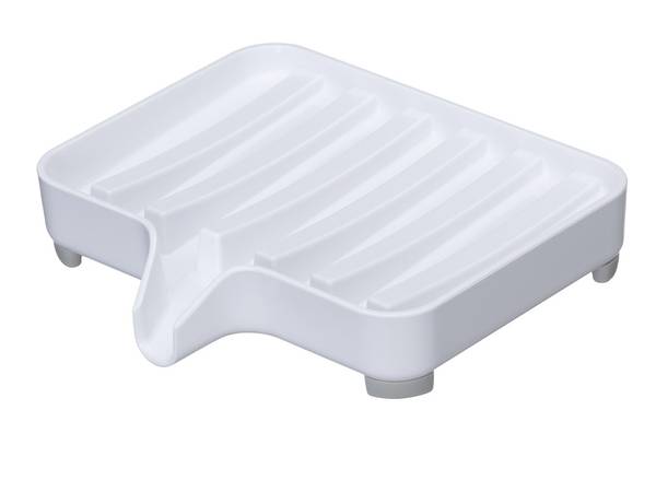 Seifenschale mit Gießschnabel Weiß - ABS - 10 x 2 x 11 cm