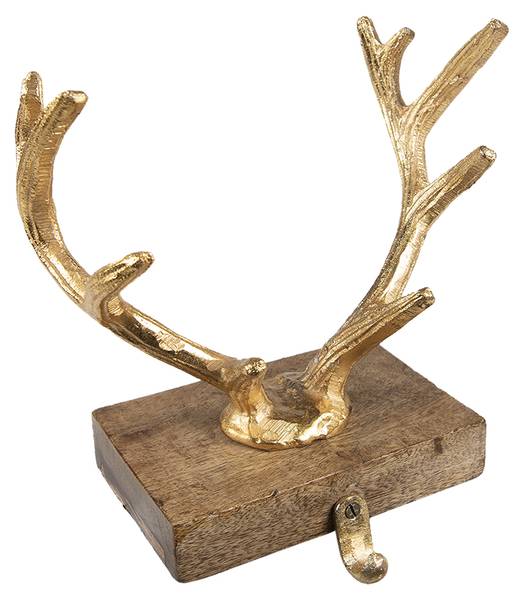Weihnachtsstrumpfhalter Santa Coralie Gold - Metall - 13 x 21 x 21 cm