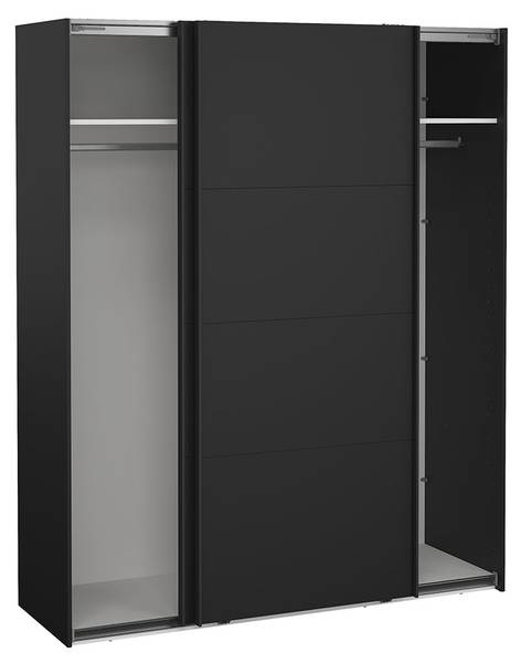 Kleiderschrank Catania Schwarz - Holzwerkstoff - 179 x 221 x 65 cm