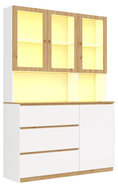 Vitrineschrank FLARECLARITY Braun - Holzwerkstoff - 120 x 200 x 40 cm