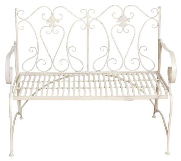 Tuinbank ESTATE wit - ijzer - 58 x 94 x 113 cm