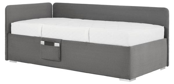 Bett REMI Grau - Textil - 96 x 1 x 90 cm