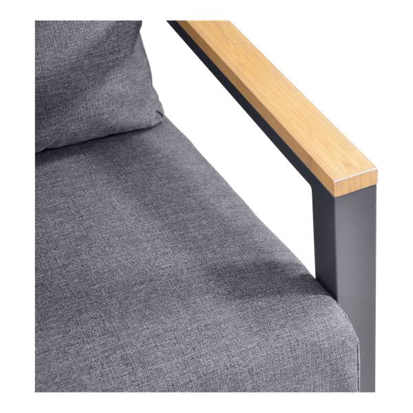 Loungeset 5-teilig DONNA Grau - Metall - 175 x 79 x 99 cm