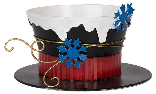 Dekorationsfigur Hut Xmas&Rady Schwarz - Metall - 22 x 12 x 22 cm