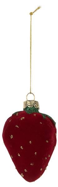 Weihnachtsanhänger Erdbeeren MC675250 Rot - Glas - 5 x 8 x 6 cm