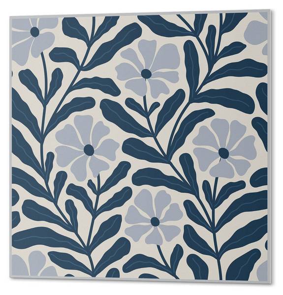 Vinylfliese BlumePflanz 20er-Set Blau - Vinyl - 20 x 20 x 1 cm