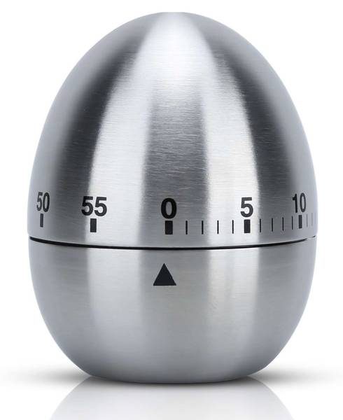 Eieruhr Zeituhr Küchentimer Edelstahl Silber - Metall - 6 x 6 x 8 cm