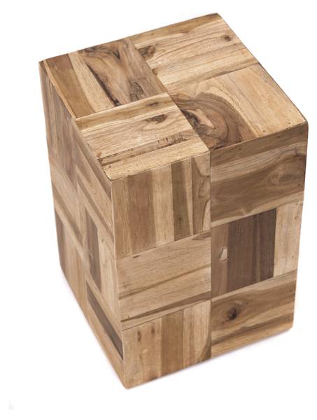 Beistelltisch Cubes Braun - Massivholz - 30 x 45 x 30 cm