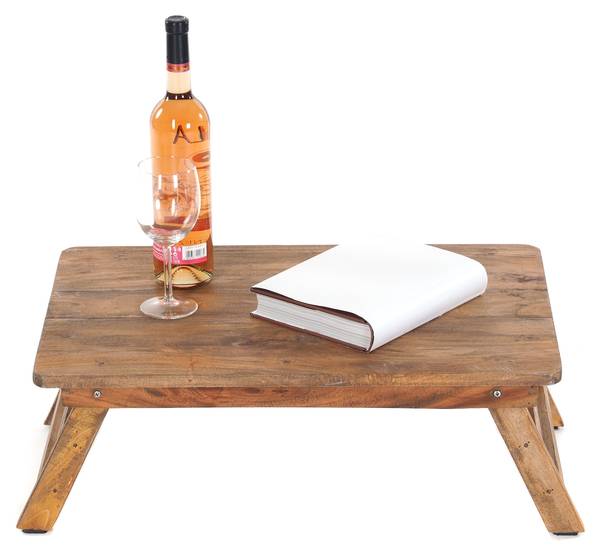 Tablett-Tisch FOLD Braun - Massivholz - 60 x 22 x 40 cm