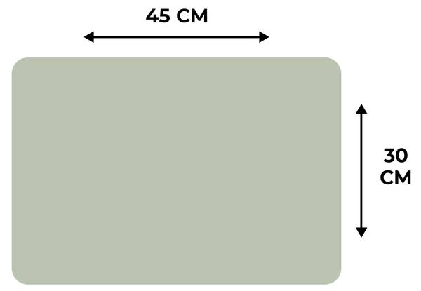 PLATZSETS Einfarbig 6er-Set Grün - Vinyl - 45 x 30 x 1 cm