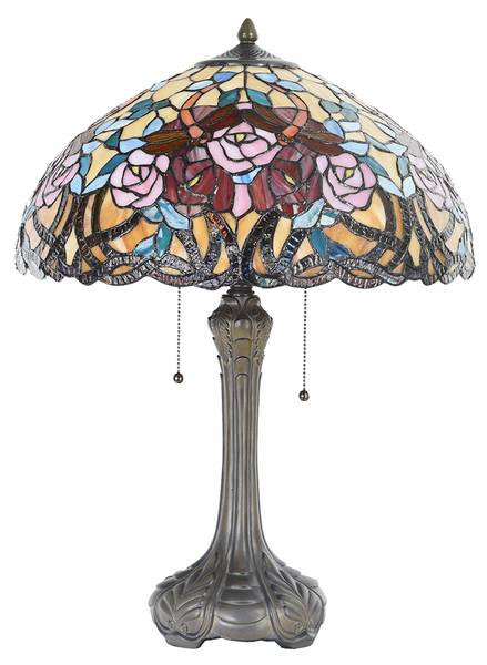 Tiffany Tischlampe Riley Rot - Glas - 46 x 64 x 46 cm