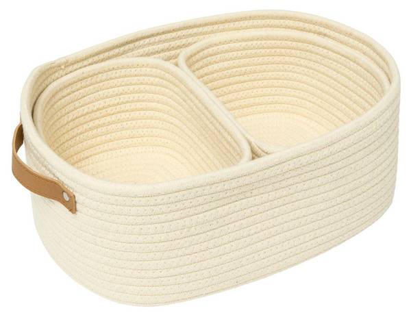 Körben DUO 3er-Set Beige - Textil - 26 x 13 x 35 cm