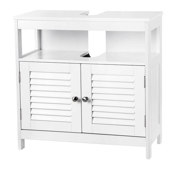 Waschbeckenunterschrank Bissau Weiß - Holzwerkstoff - 60 x 30 x 60 cm