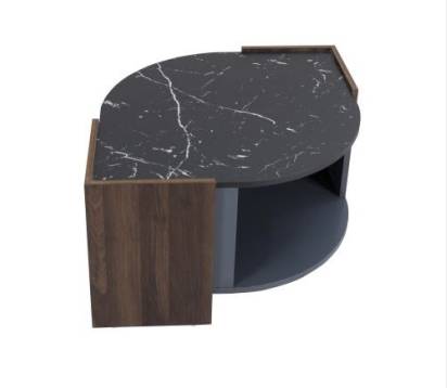 Salontafel Cronus V zwart - bruin - staal - 63 x 40 x 97 cm