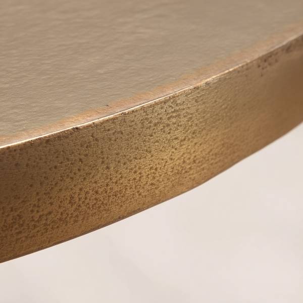 Couchtisch LUNIGIANA mit Sockelfuß Gold - Aluminium - 60 x 47 x 60 cm
