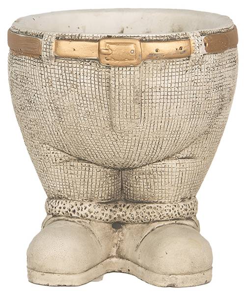 Bloempot Broek Annalasi grijs - steen - 15 x 17 x 15 cm